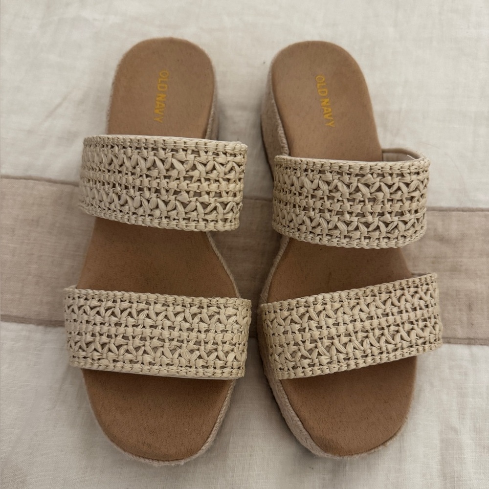 Old Navy Tan Double Strap Sandals Size 7.5